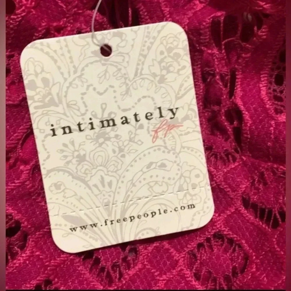 Free People Intimately Adella Ruffled Lace Cami‎ Rose Hypnotic Pink Medium
